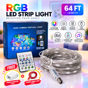 64 FT App & Music Sync RGB LED String Light